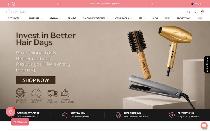 Screenshot of ssshair.com.au