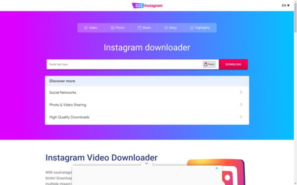 Screenshot of sssinstagram.com