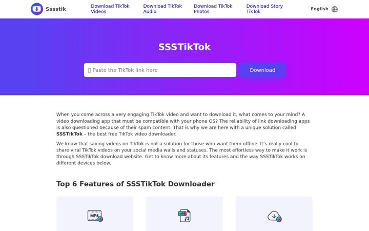 Screenshot of sssstik.com