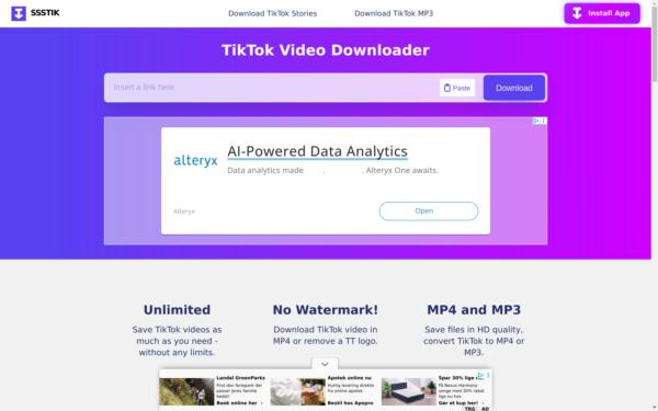 Screenshot of ssstik.io