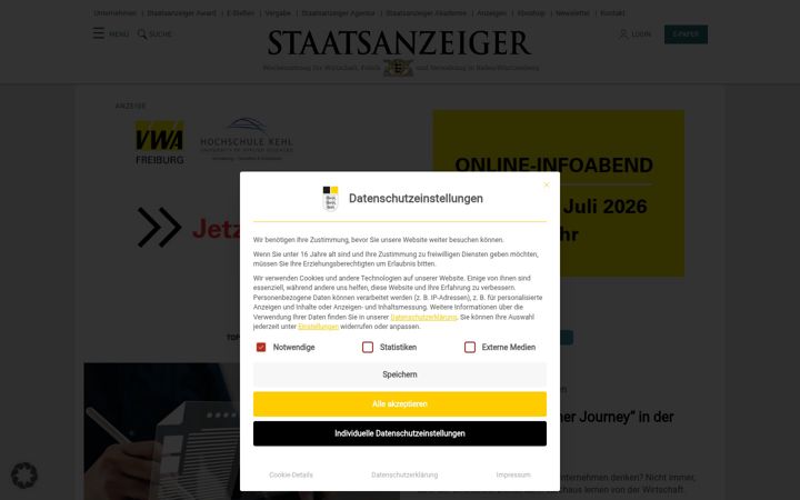 Screenshot of staatsanzeiger.de