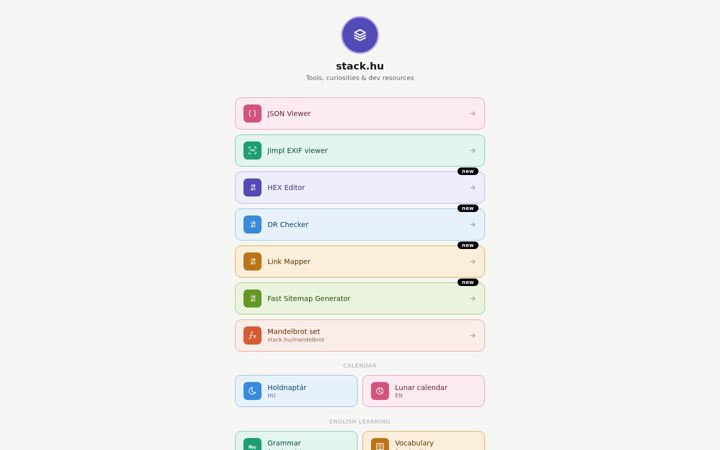 Screenshot of stack.hu