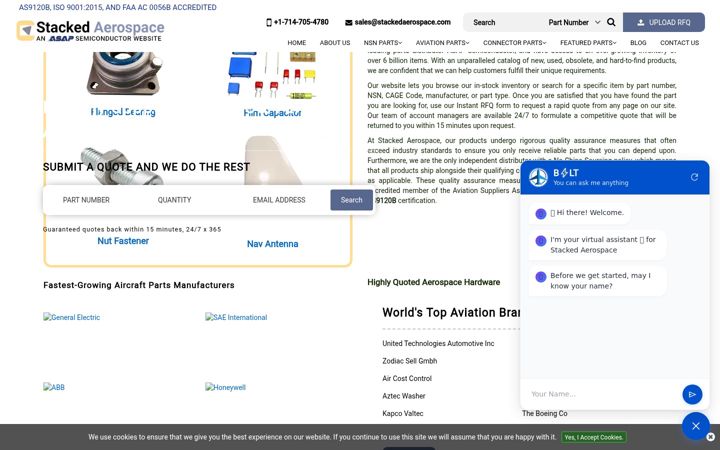 Screenshot of stackedaerospace.com