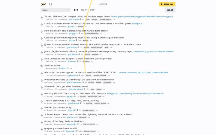Screenshot of stacker.news