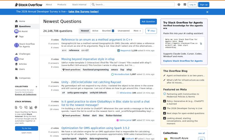 Screenshot of stackoverflow.com