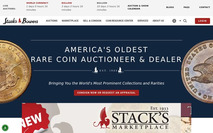 Screenshot of stacksbowers.com