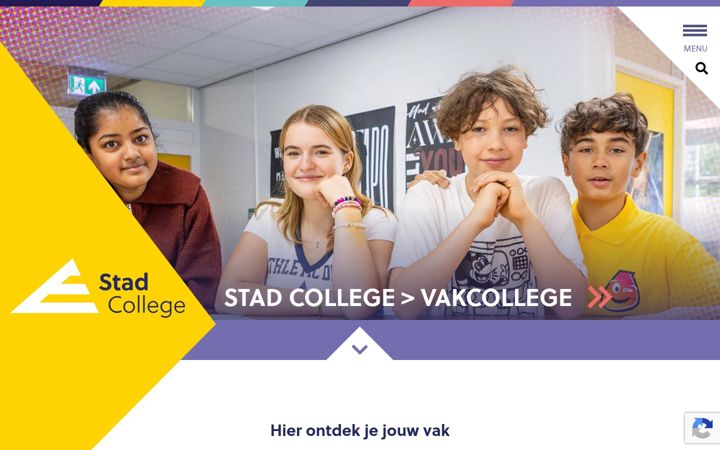 Snímek obrazovky stadcollege.nl
