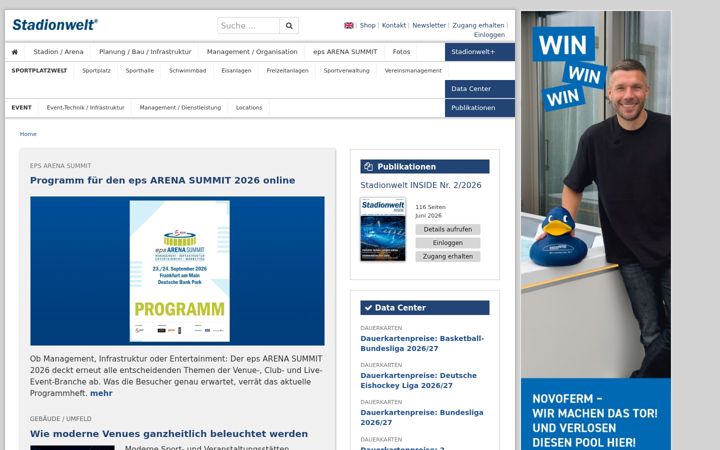 Screenshot of stadionwelt.de