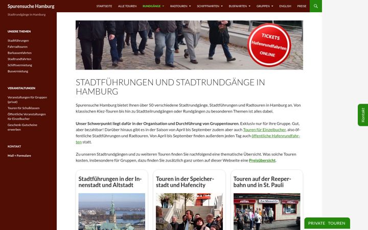 Screenshot of stadtfuehrungen-hamburg.org