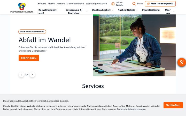 Screenshot of stadtreinigung.hamburg