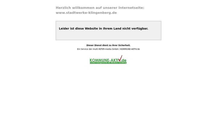 Screenshot of stadtwerke-klingenberg.de