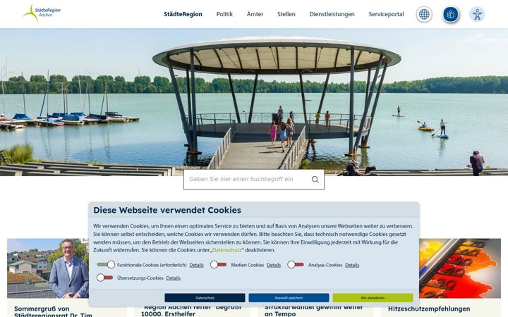 Zrzut ekranu staedteregion-aachen.de