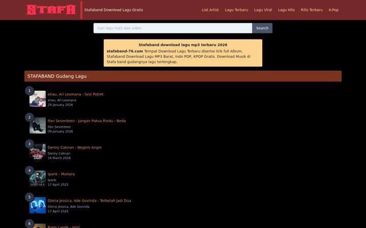 Screenshot του stafaband-76.com