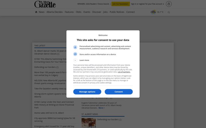 Screenshot of stalbertgazette.com