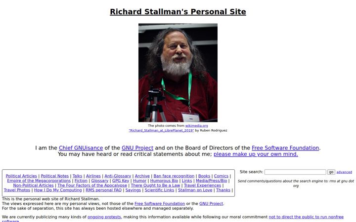 Capture d'écran de stallman.org