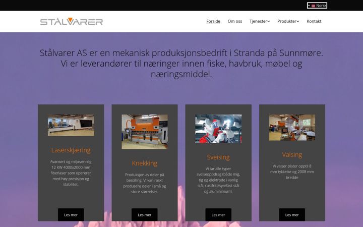 Screenshot of stalvarer.no