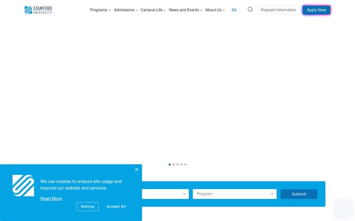 Screenshot of stamford.edu
