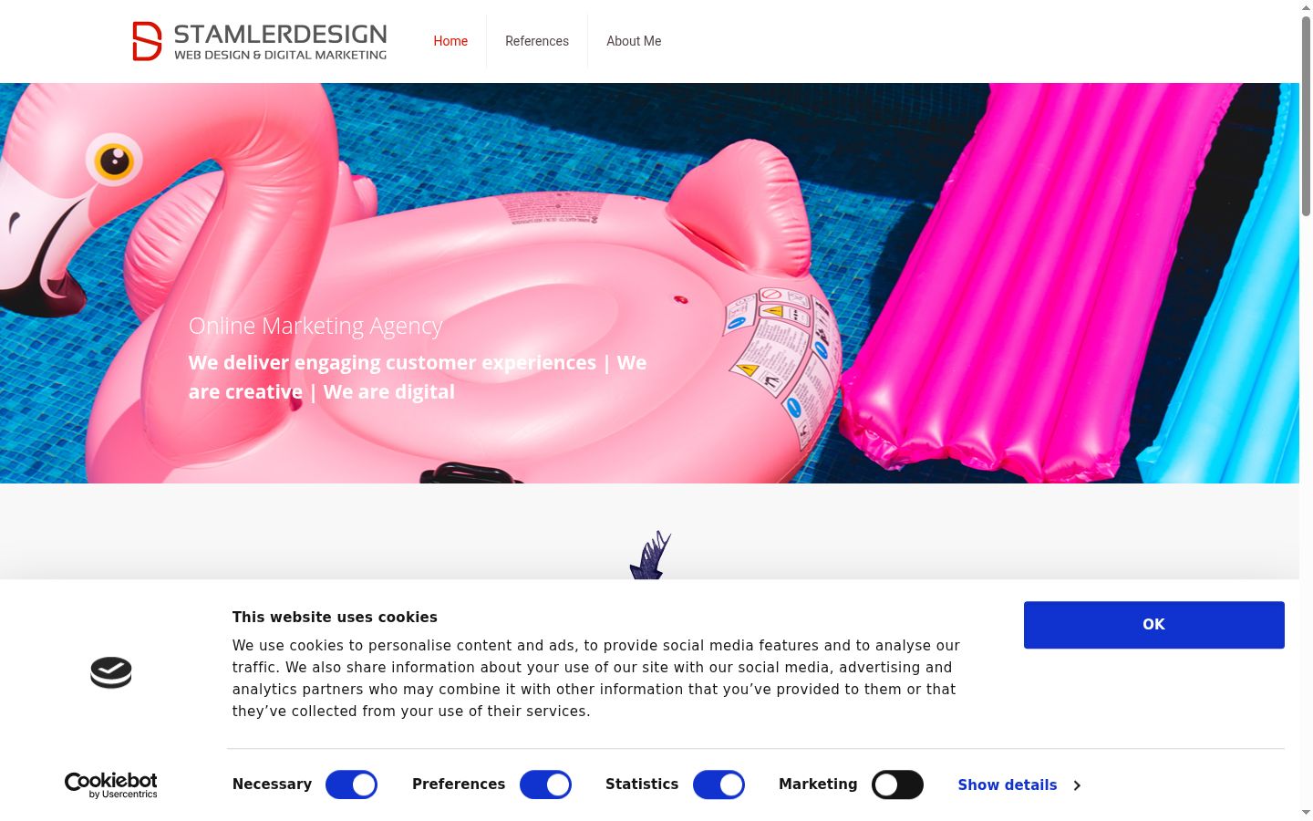Screenshot del banner di consenso mostrato prima di qualsiasi interazione