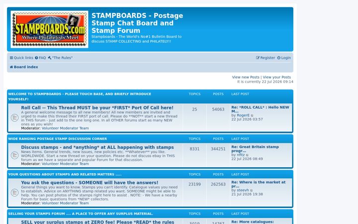 Screenshot of stampboards.com