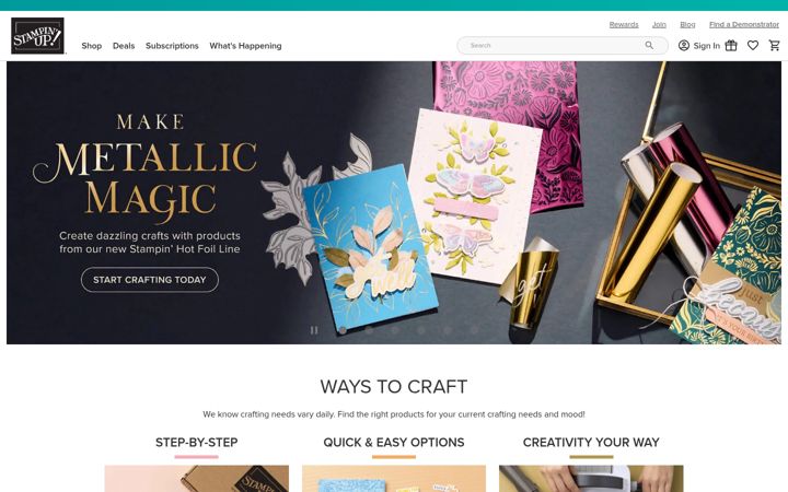 Screenshot of stampinup.com