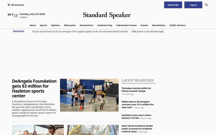 Képernyőkép: standardspeaker.com