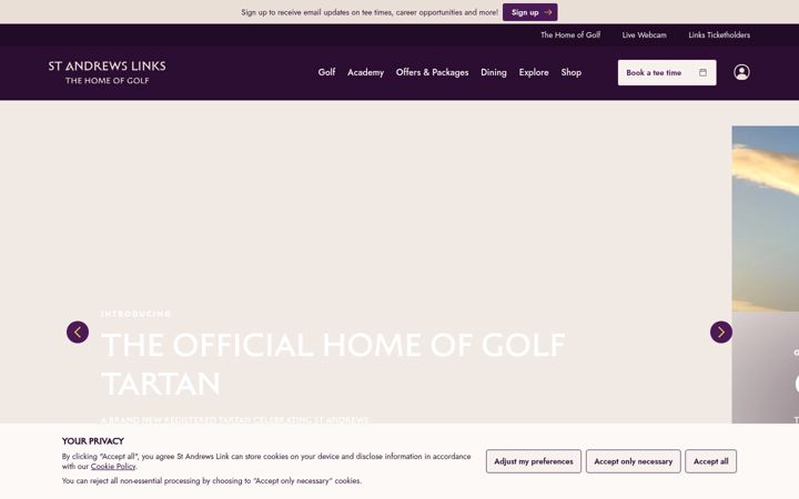 Screenshot of standrews.com