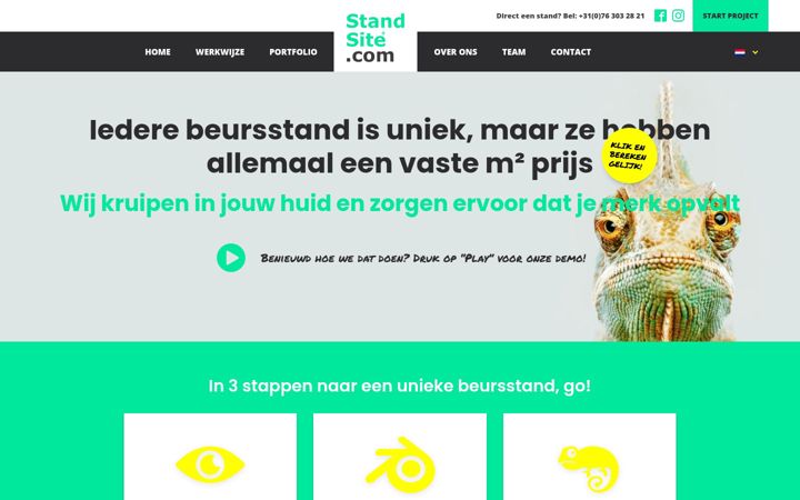 Екранна снимка на standsite.com