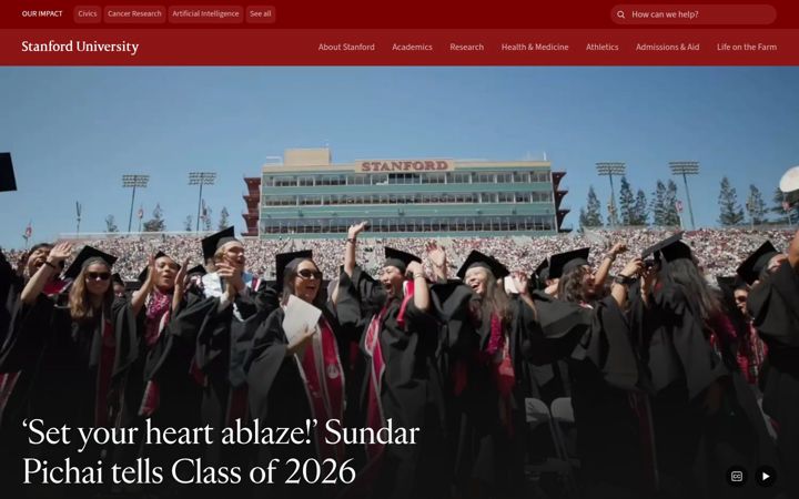 Екранна снимка на stanford.edu