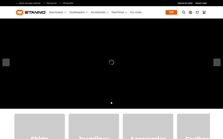 Screenshot of stanno.com
