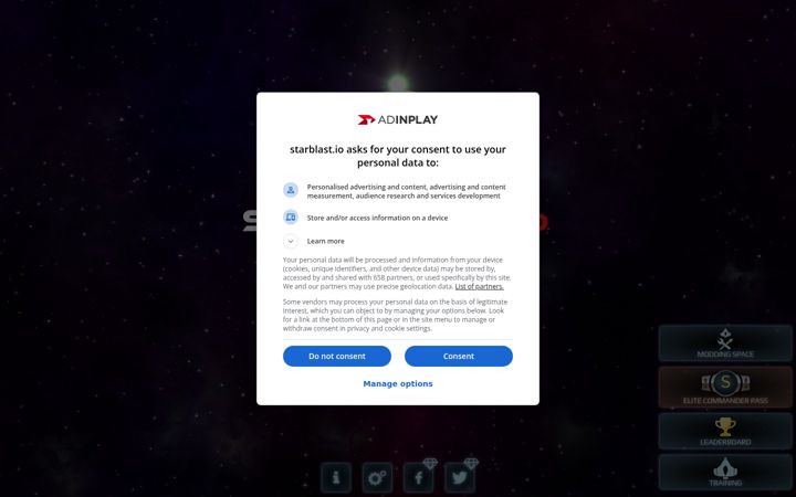Snimka zaslona za starblast.io