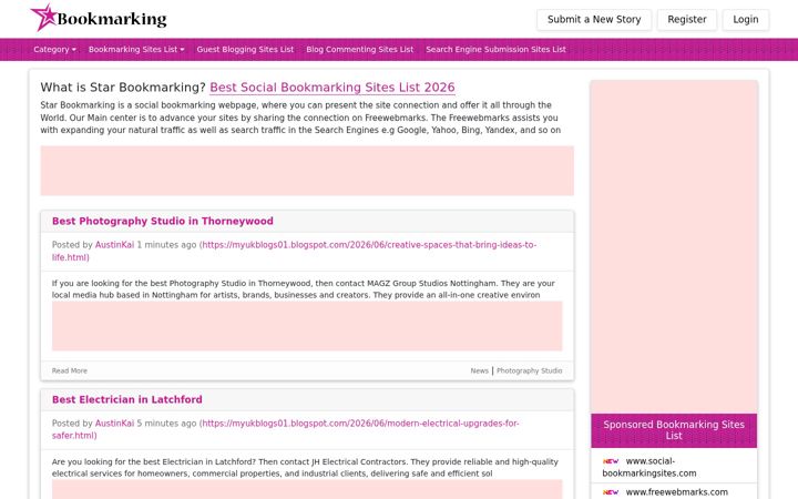 Screenshot van starbookmarking.com