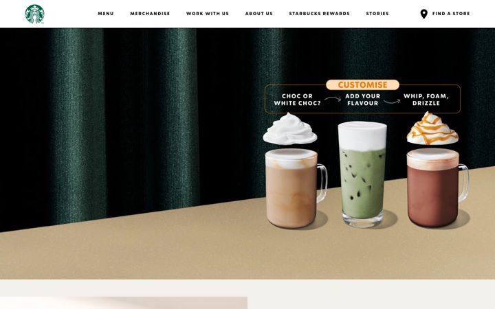 Screenshot of starbucks.com.au