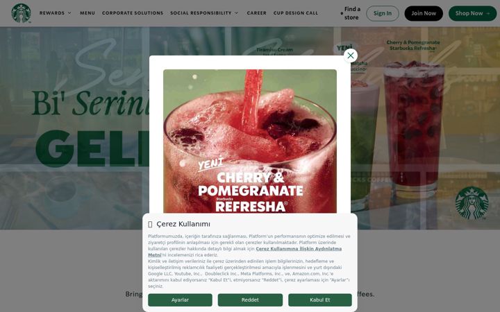 Screenshot of starbucks.com.tr