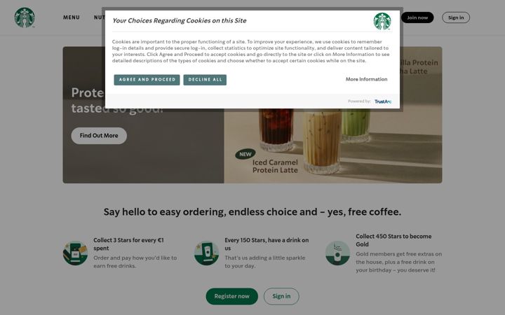 Screenshot di starbucks.ie