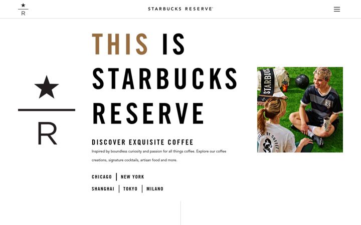 Screenshot of starbucksreserve.com