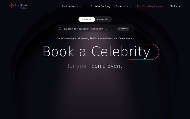 Screenshot of starclinch.com