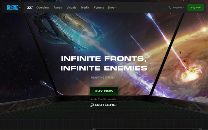 Screenshot of starcraft.com