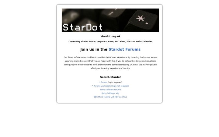Screenshot of stardot.org.uk