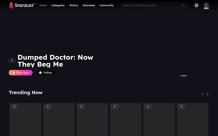 Screenshot of stardusttv.net