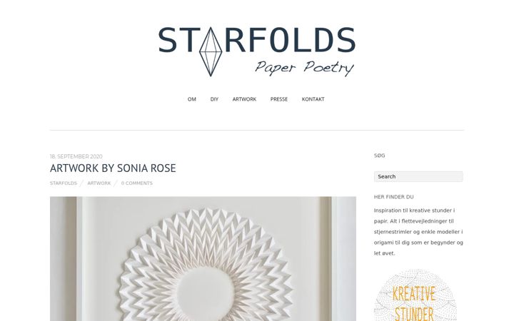 Screenshot di starfolds.dk