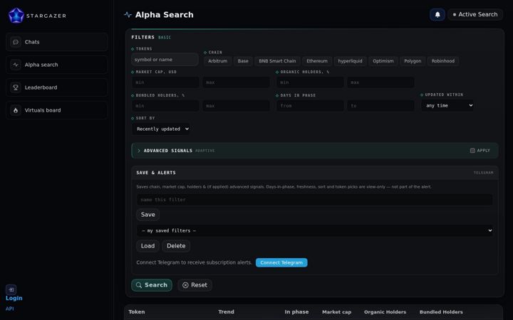 Screenshot of stargazer.sh