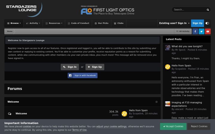 Screenshot of stargazerslounge.com