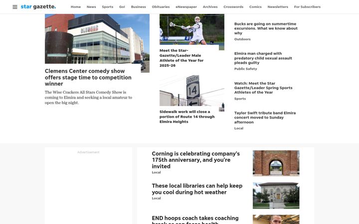 Screenshot of stargazette.com