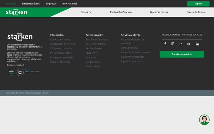 Screenshot of starken.cl