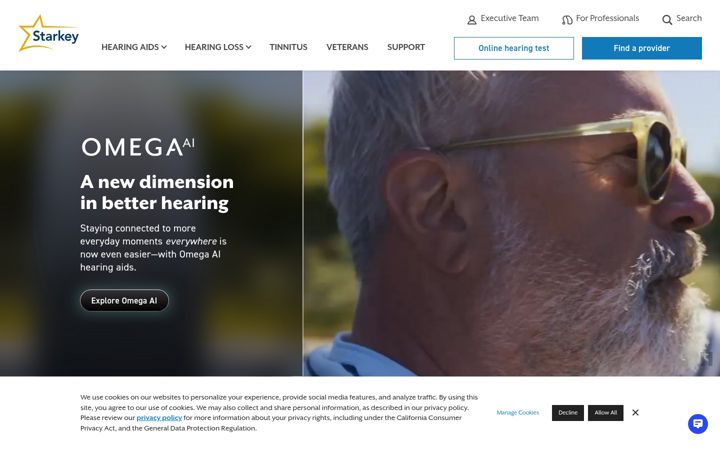 Screenshot of starkey.com