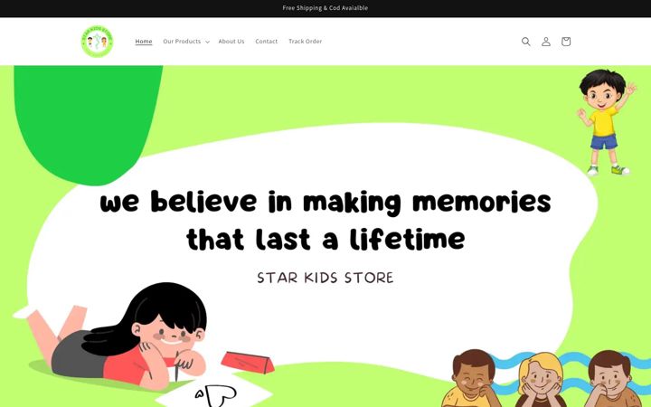 Skærmbillede af starkidsstore.co