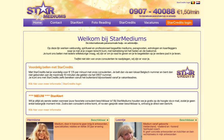 Screenshot of starmediums.be