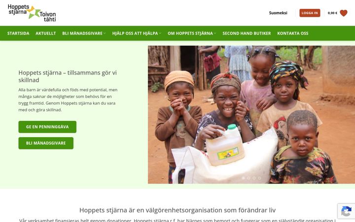 Screenshot of starofhope.fi