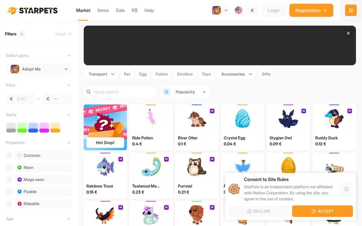 Screenshot of starpets.me