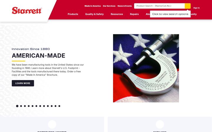 Screenshot of starrett.com